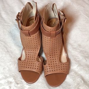 Vince Camuto "Pearli" Mid Heel Perforated Sandals